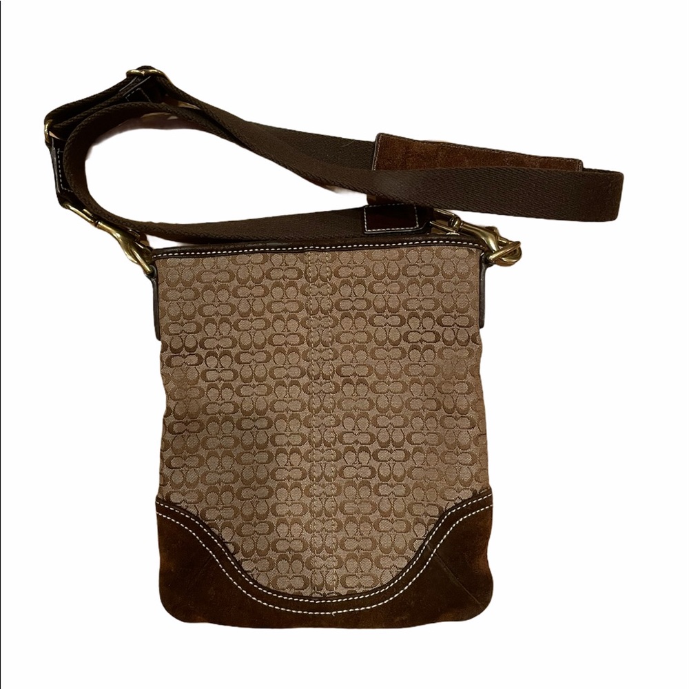 Genuine Coach Crossbody Suede Bag